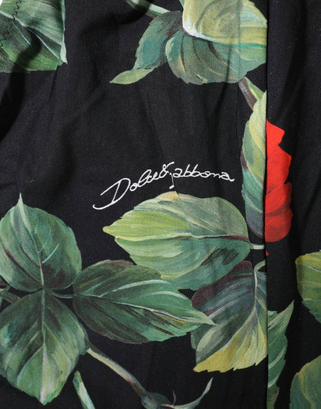 Dolce & Gabbana Einteiliger Badeanzug mit schwarzem Blumenprint