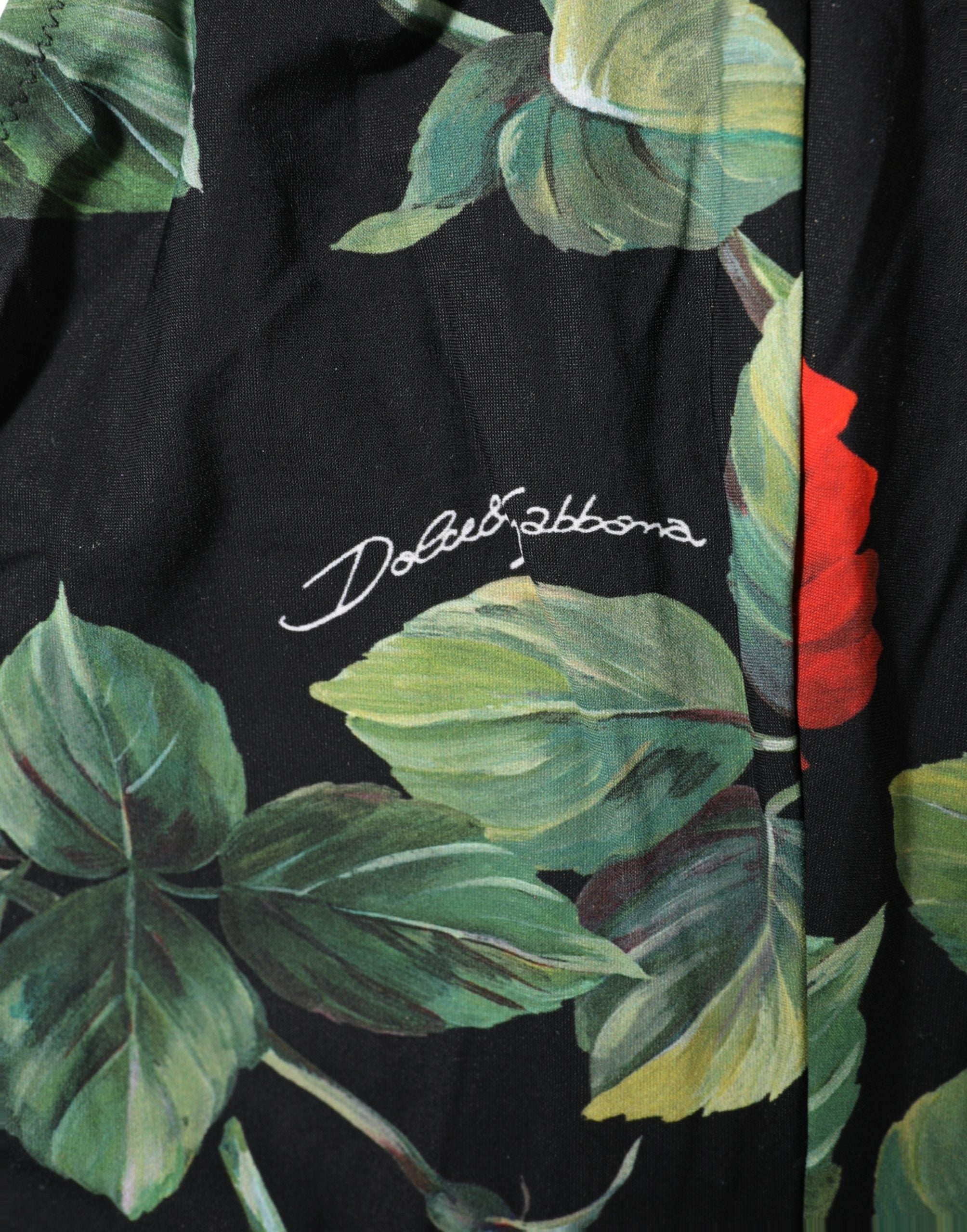Dolce & Gabbana Einteiliger Badeanzug mit schwarzem Blumenprint