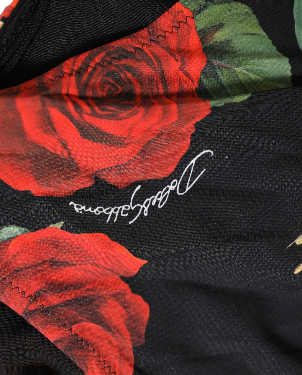 Dolce & Gabbana Einteiliger Badeanzug mit schwarzem Blumenprint