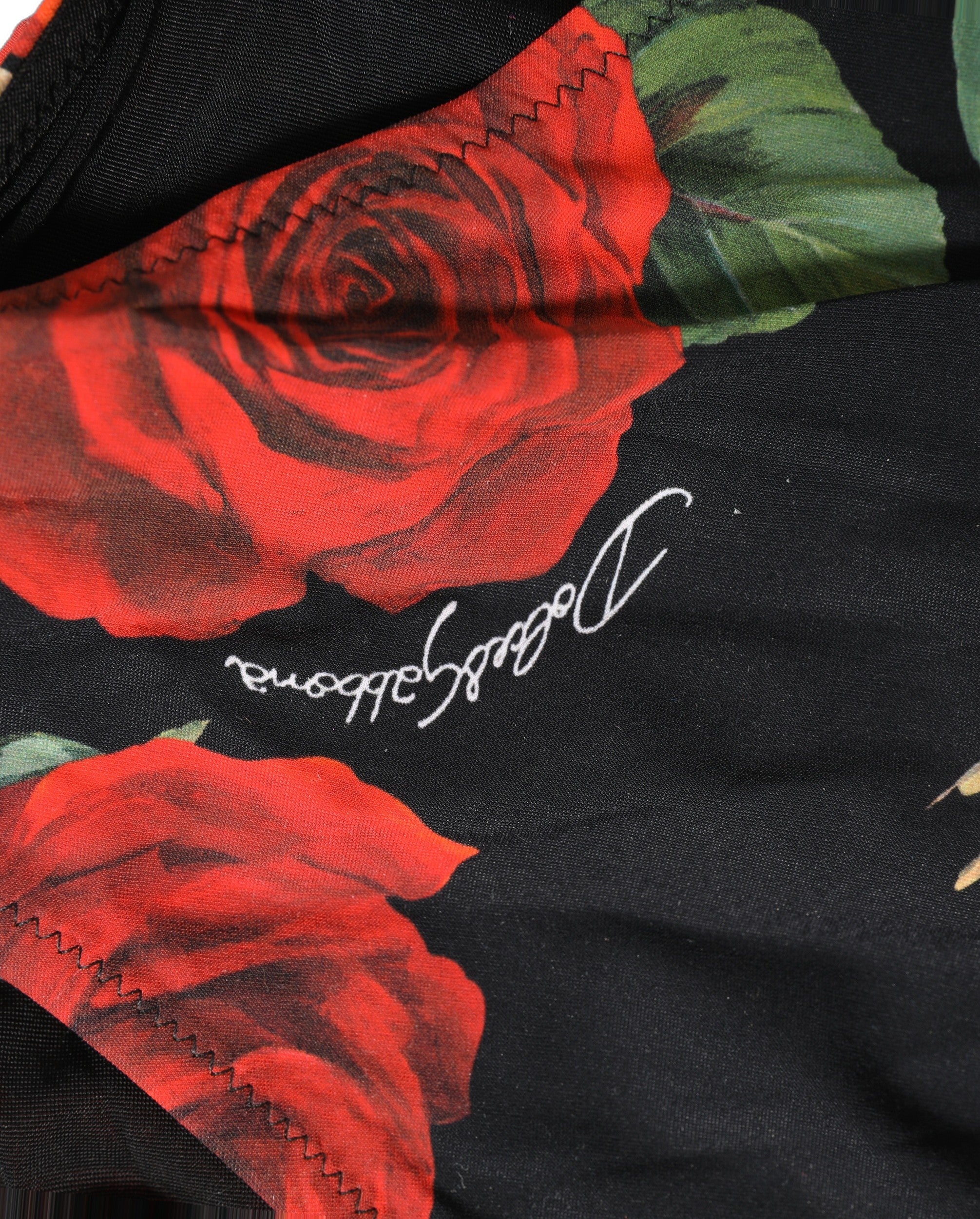 Dolce & Gabbana Einteiliger Badeanzug mit schwarzem Blumenprint