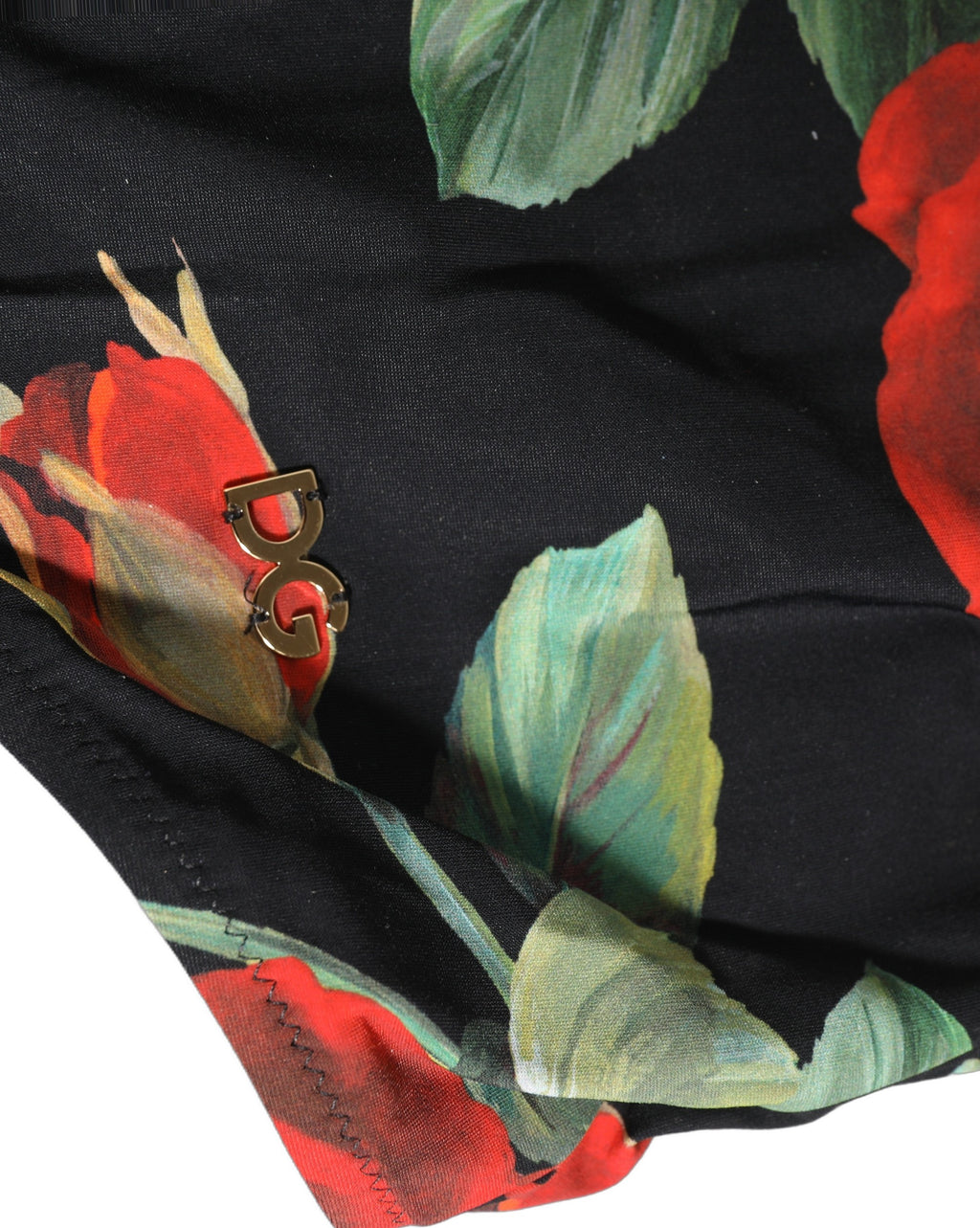 Dolce & Gabbana Einteiliger Badeanzug mit schwarzem Blumenprint