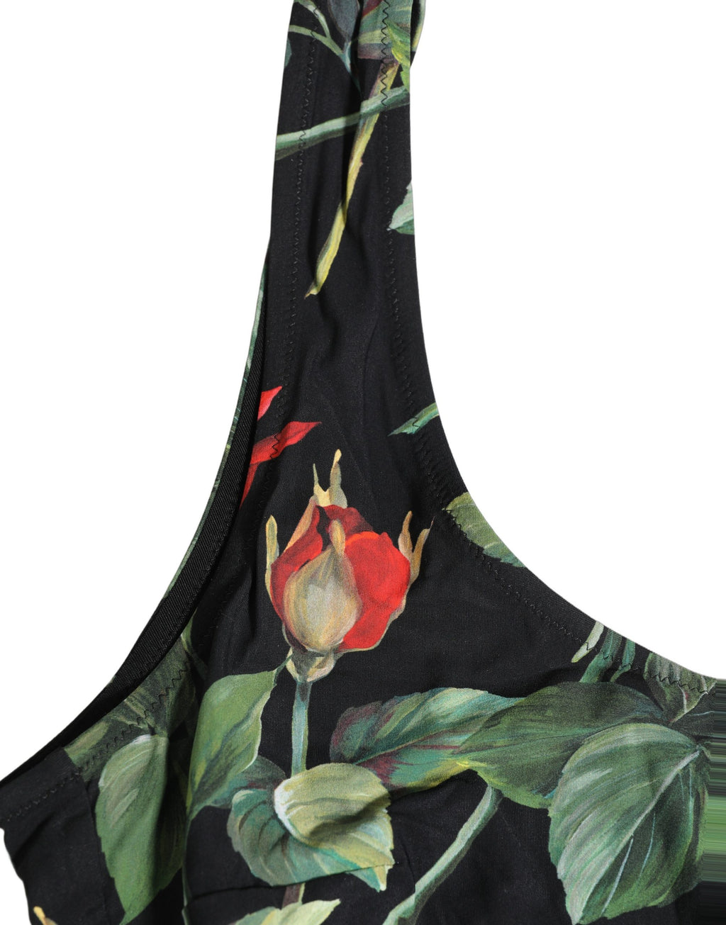 Dolce & Gabbana Einteiliger Badeanzug mit schwarzem Blumenprint