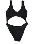Dolce & Gabbana Schwarzer Badeanzug mit Cut-Out und Logo