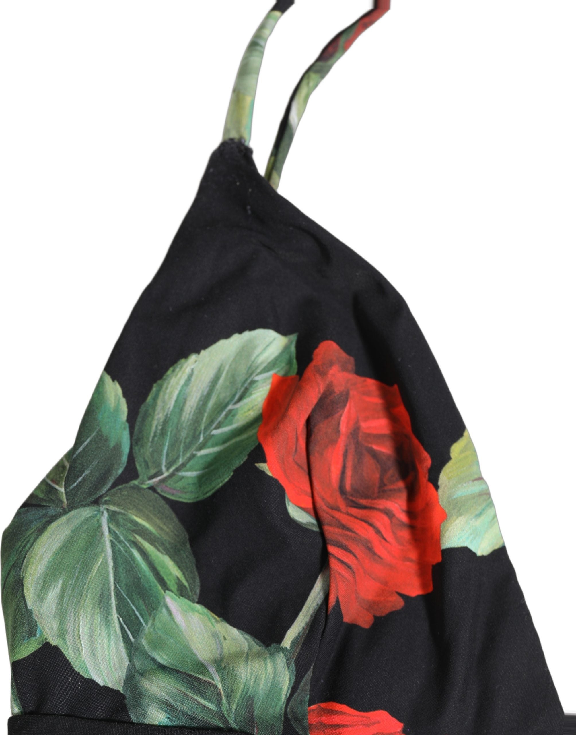 Dolce & Gabbana Einteiliger Badeanzug mit schwarzem Blumenprint