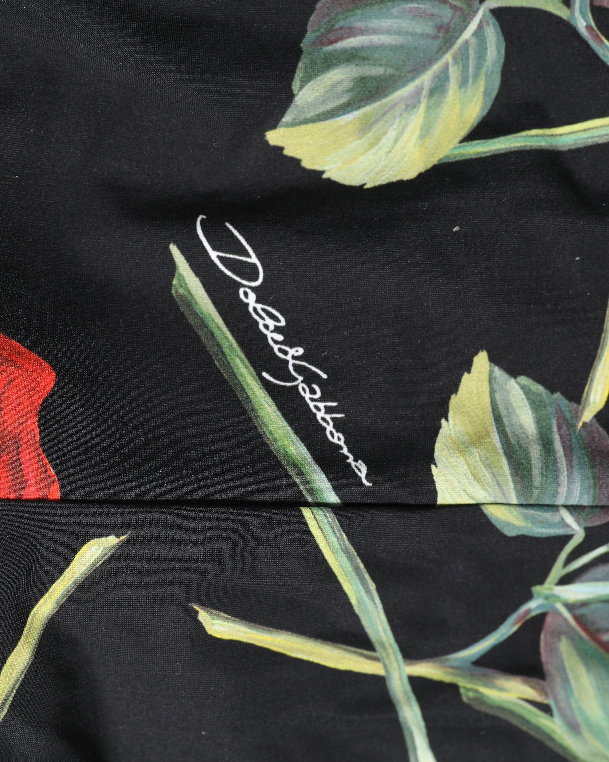 Dolce & Gabbana Einteiliger Badeanzug mit schwarzem Blumenprint