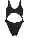Dolce & Gabbana Schwarzer Badeanzug mit Cut-Out und Logo