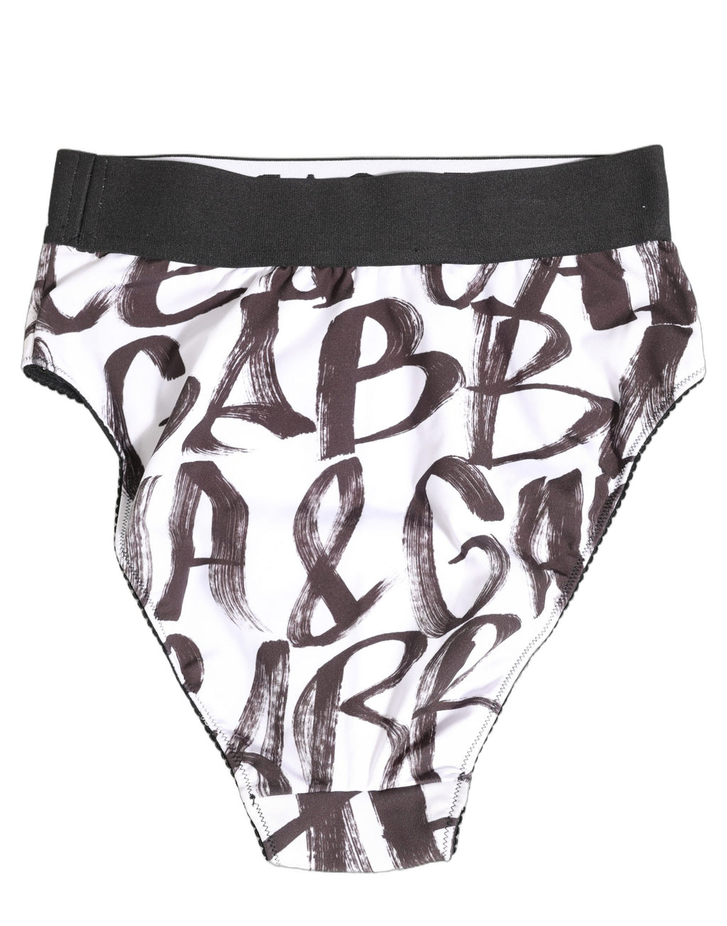 Dolce & Gabbana Weiße schwarze grafische Logo High Brief Unterwäsche