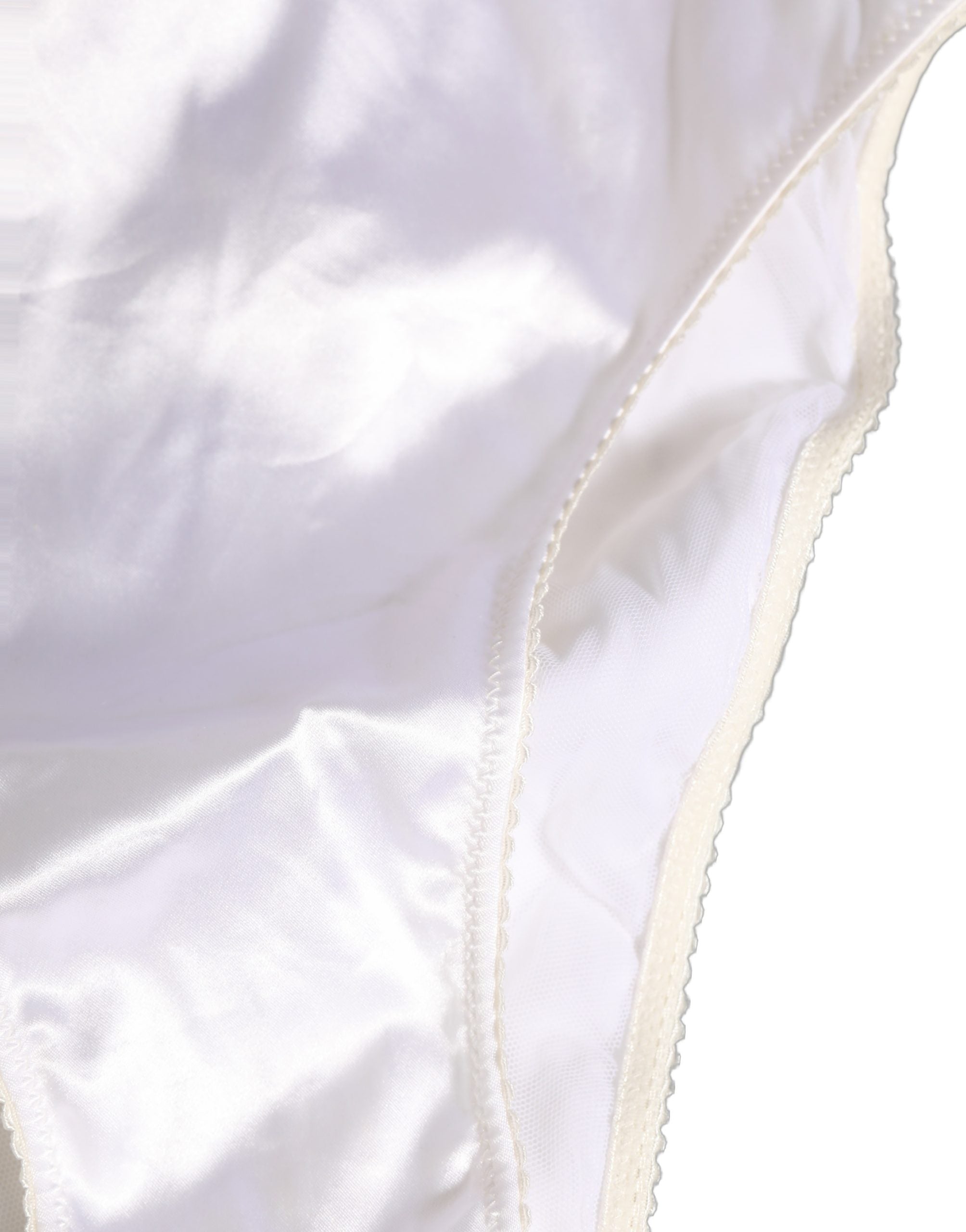 Dolce & Gabbana Weißer Satin-Slip mit hoher Taille Logo Damen Unterwäsche