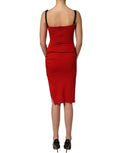 Dolce & Gabbana Rotes Stretch Bodycon Etuikleid knielang