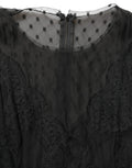 Dolce & Gabbana Ärmelloses Mini-Kleid in A-Linie mit schwarzer Spitze