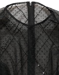 Dolce & Gabbana Langes Spitzen-Maxikleid aus schwarzem Mesh