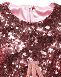 Dolce & Gabbana Langes pinkfarbenes Pailletten-Abendkleid mit Korsett-Detailing