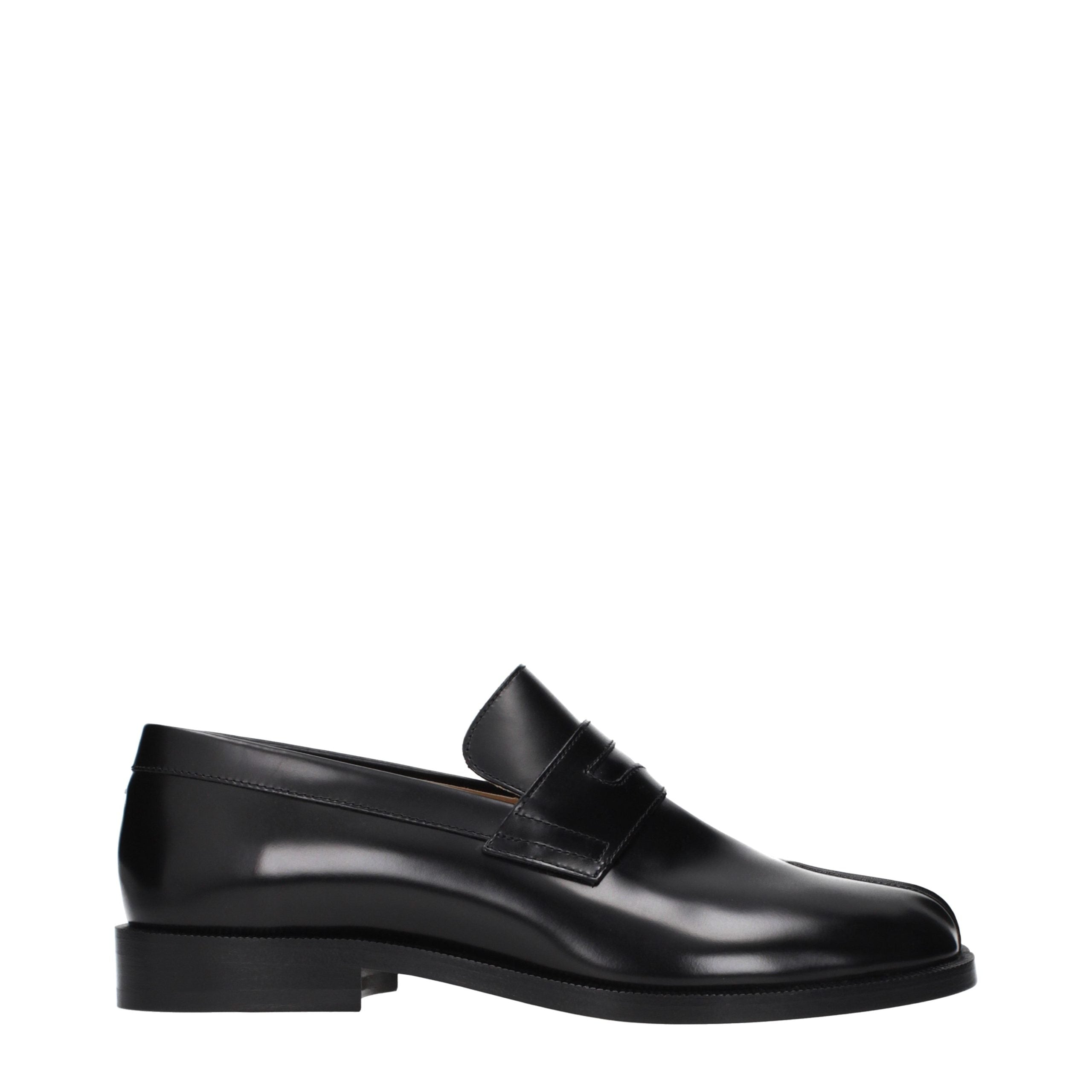 Maison Margiela Schwarze Leder Loafer zum Hineinschlüpfen