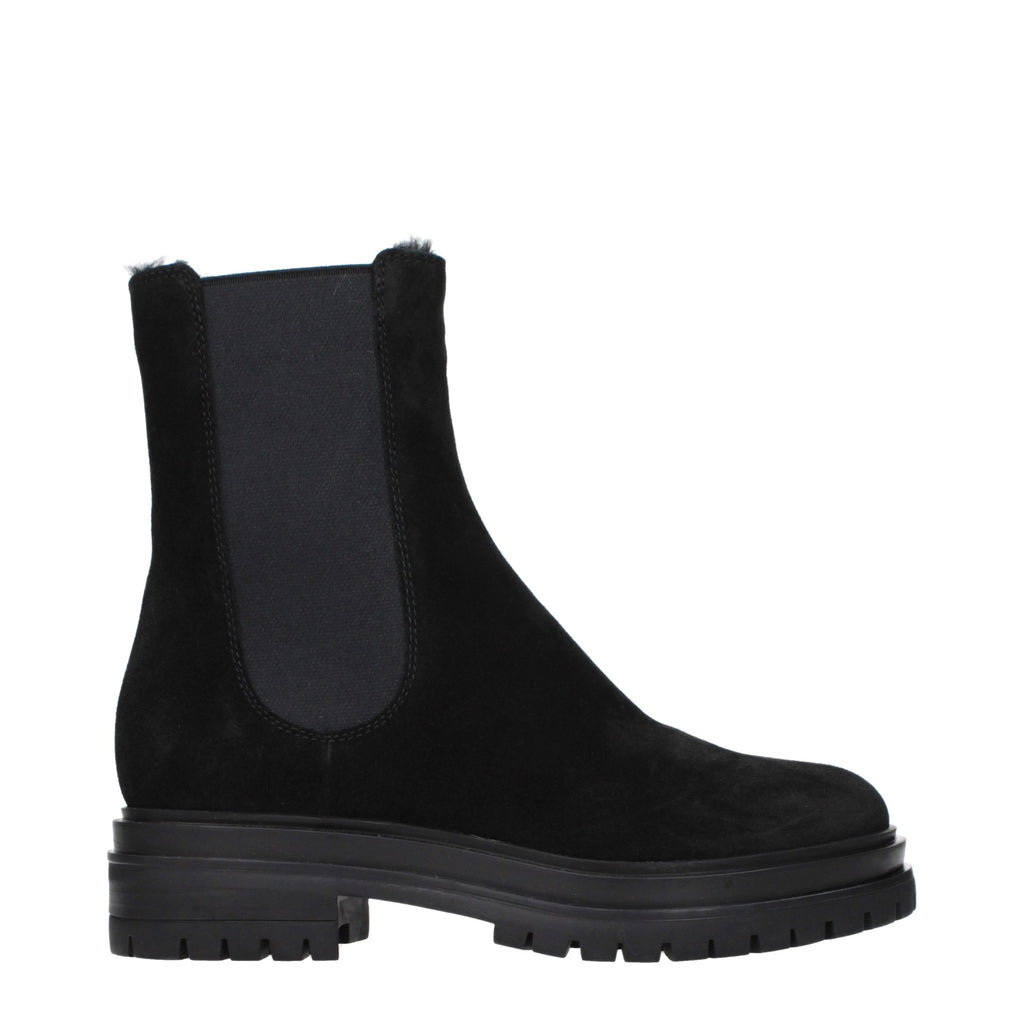 Gianvito Rossi Schwarze Leder-Stiefeletten