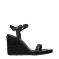 Gianvito Rossi Schwarze Keilsandalen aus Leder