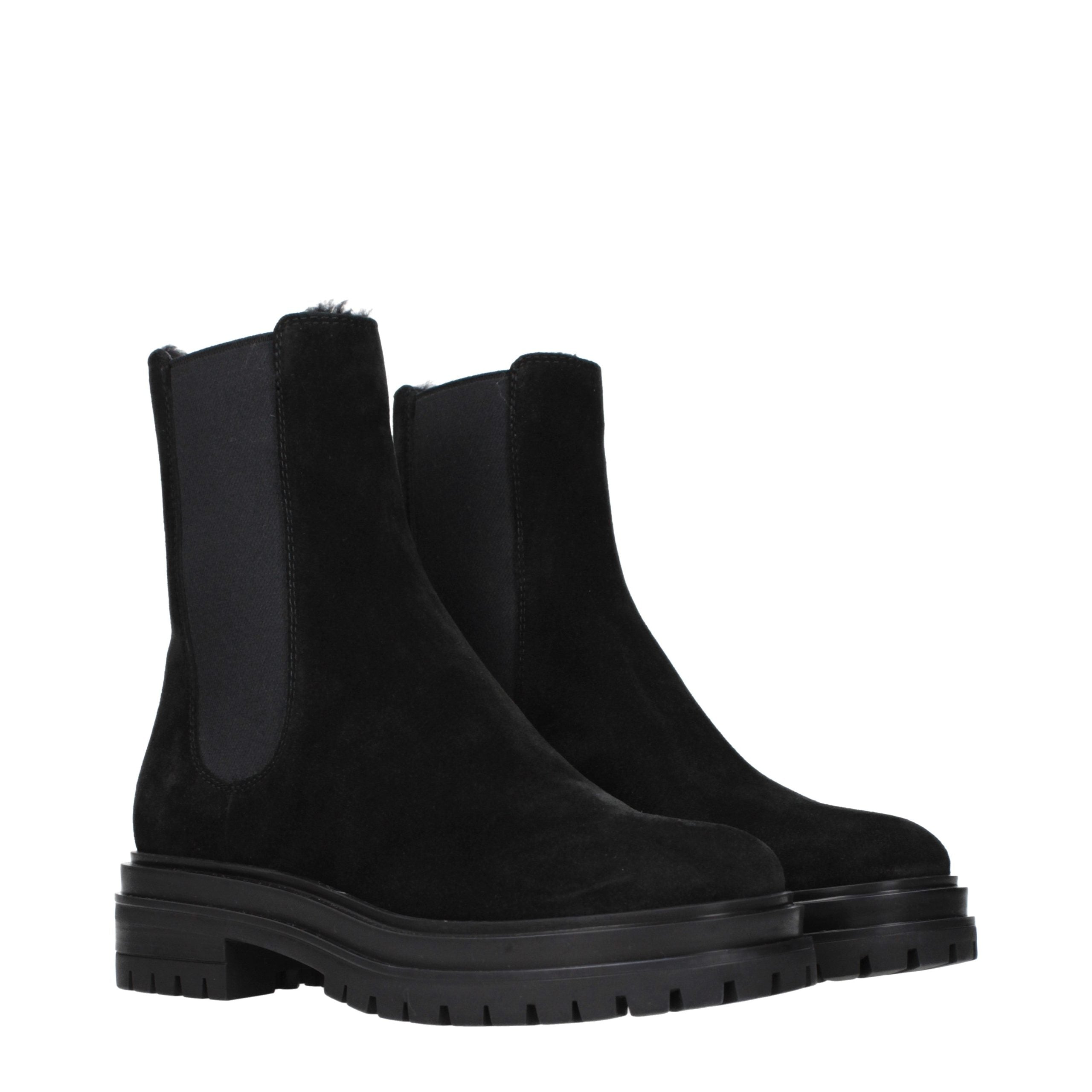 Gianvito Rossi Schwarze Leder-Stiefeletten