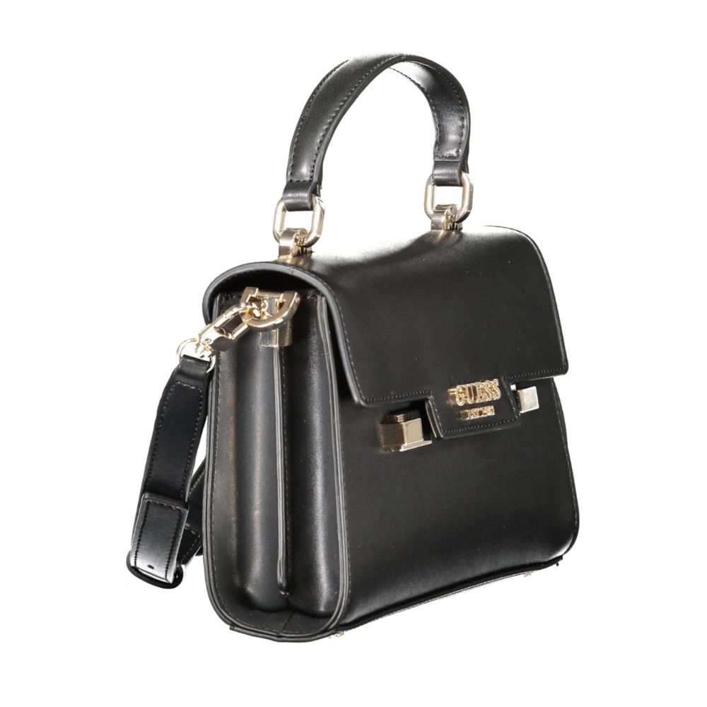 Guess Jeans Schwarze Damen-Handtasche aus Polyethylen