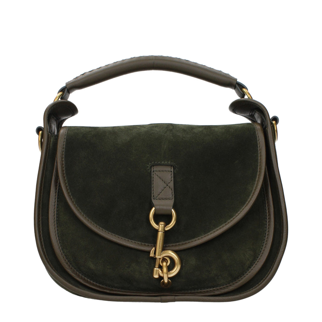 Burberry Grüne Lederhandtasche