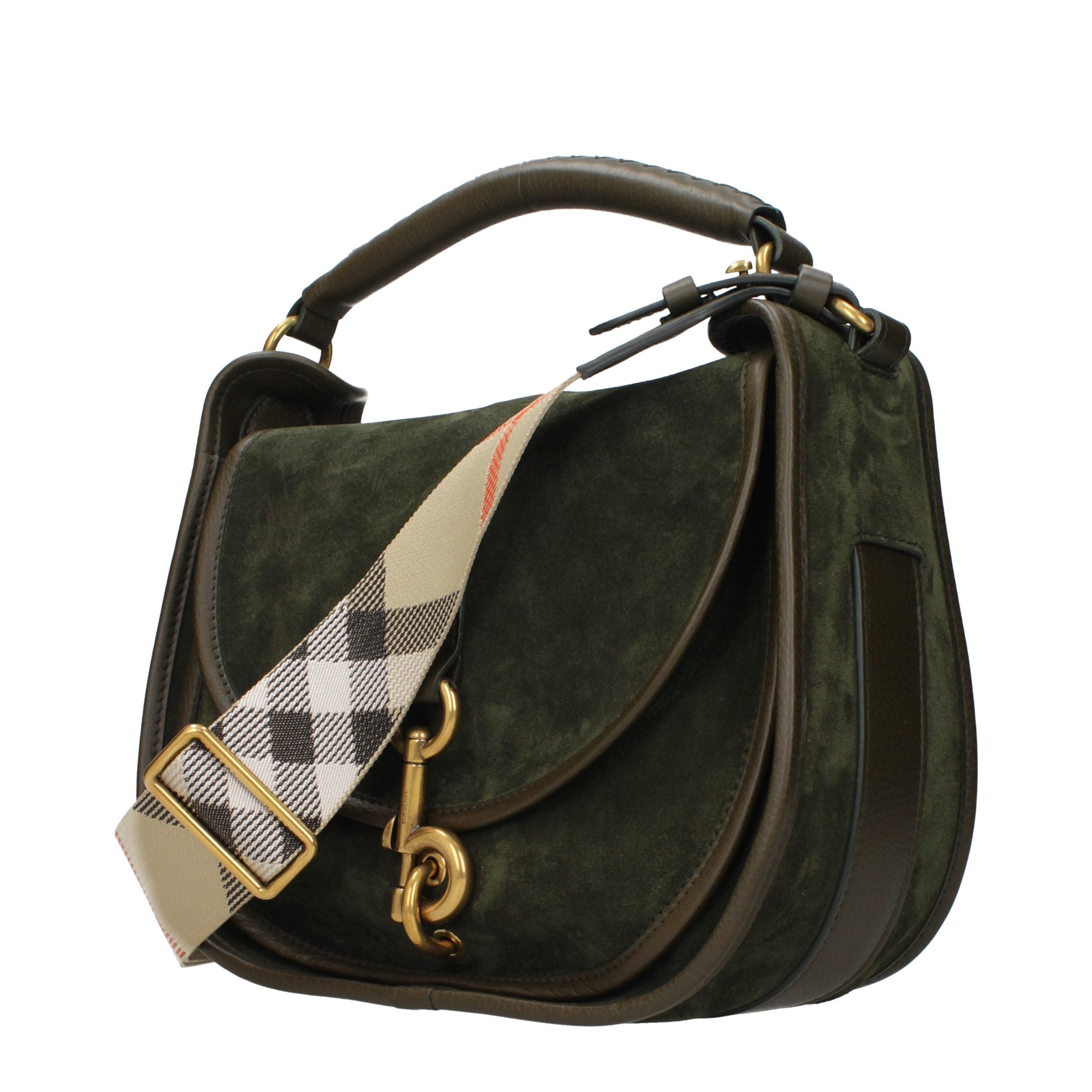 Burberry Grüne Lederhandtasche