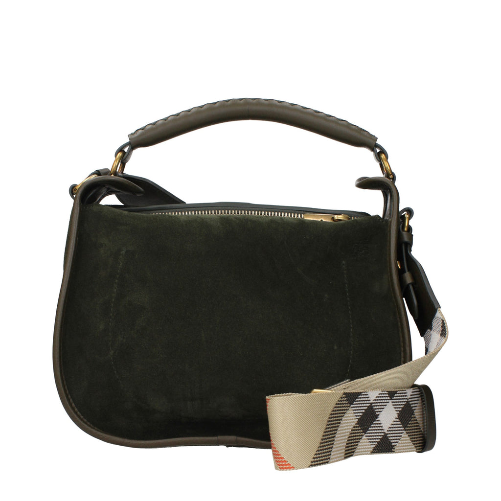 Burberry Grüne Lederhandtasche