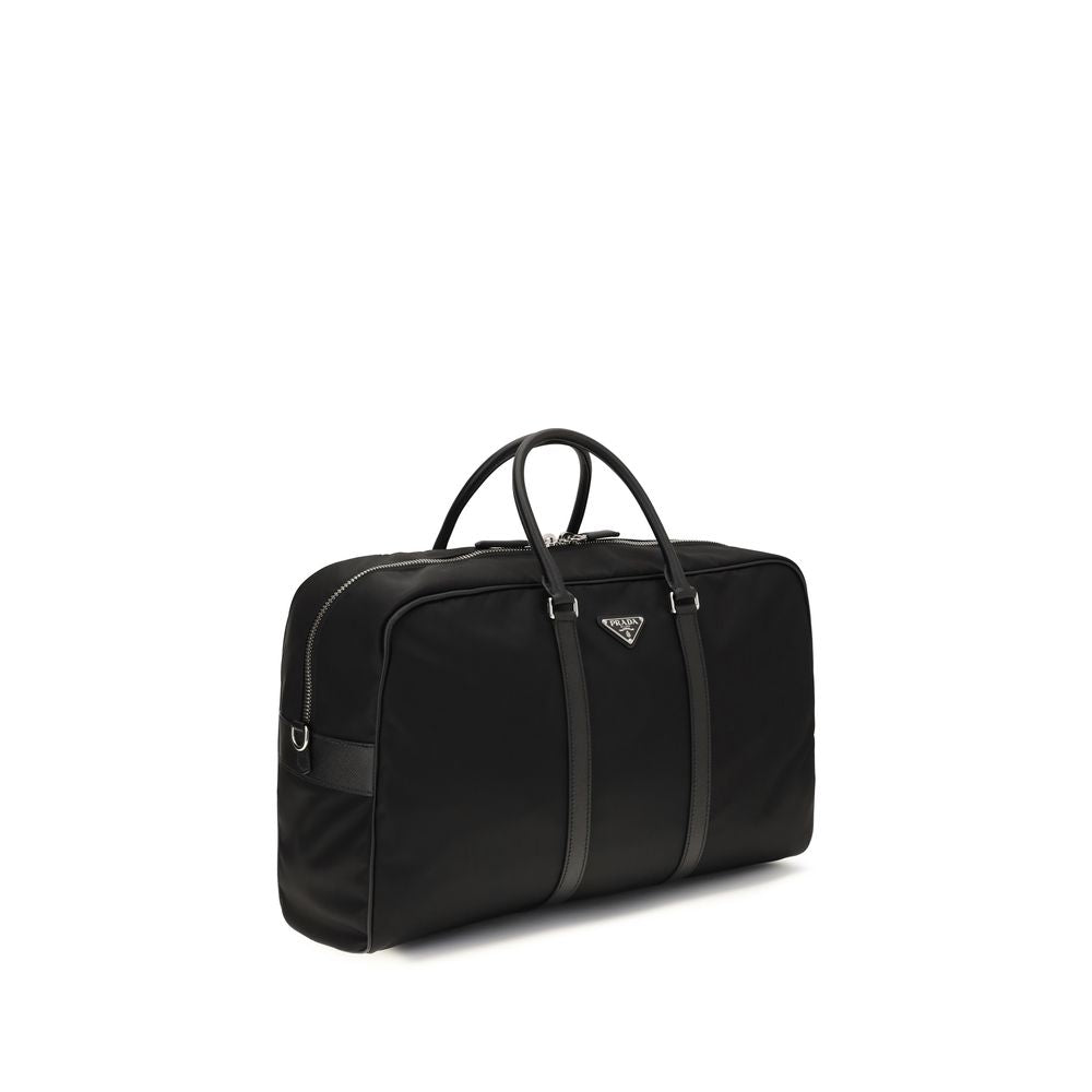 Prada Schwarze Gepäck- und Reisetasche aus recyceltem Polyamid