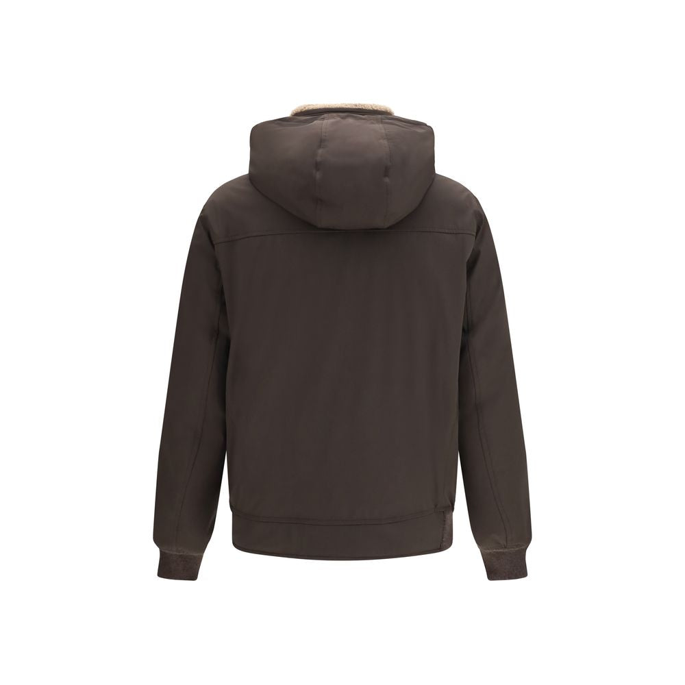 Brunello Cucinelli Brauner Bomber aus Polyamid