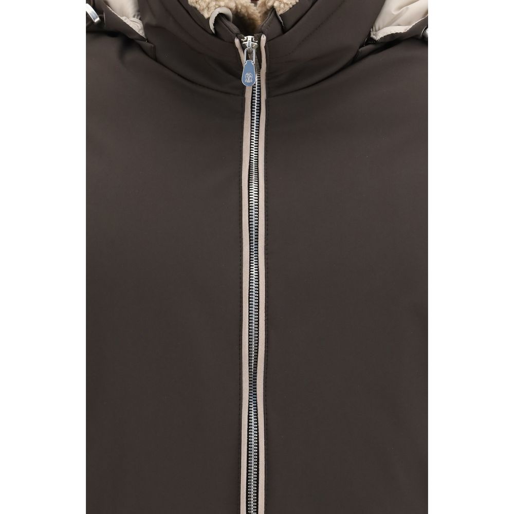 Brunello Cucinelli Brauner Bomber aus Polyamid