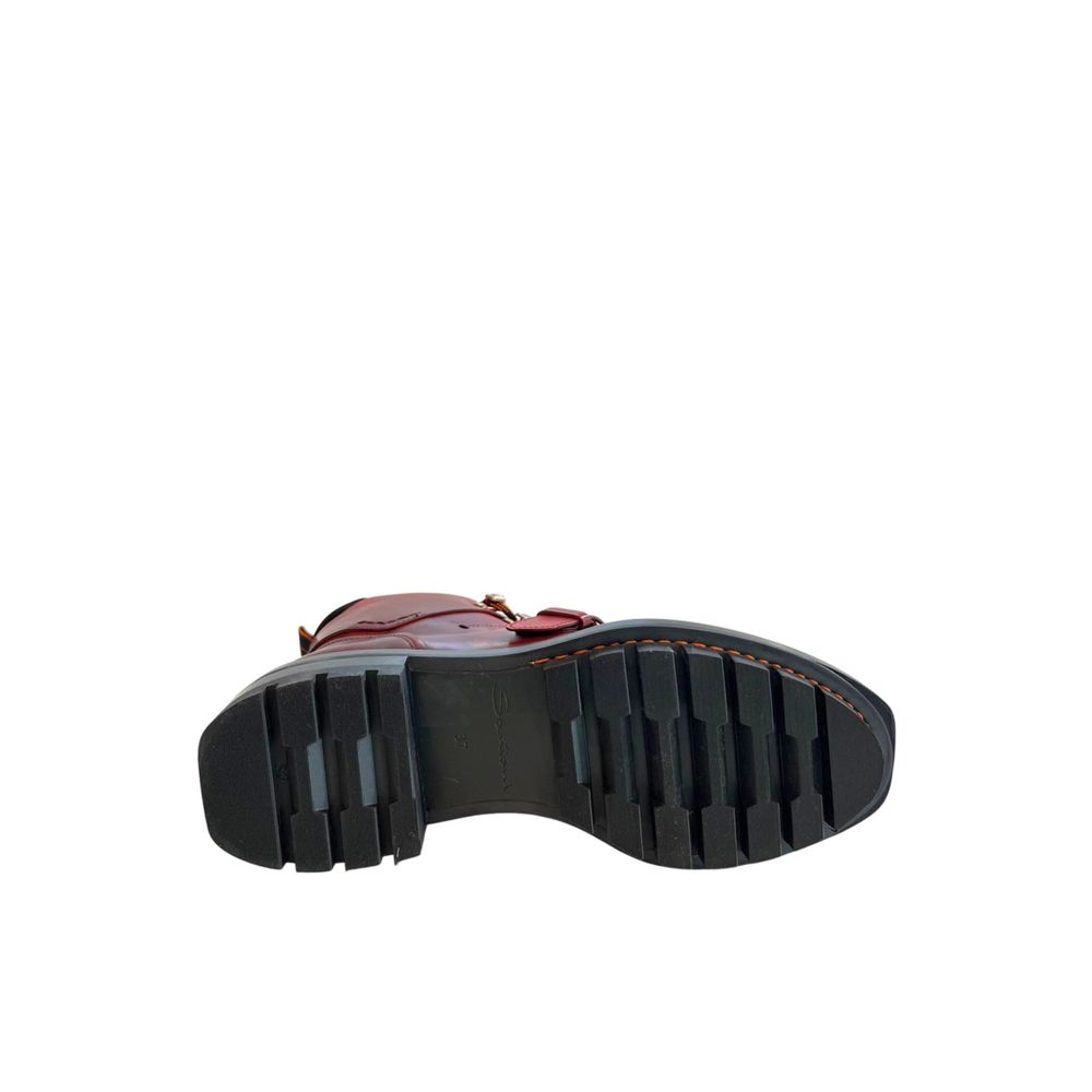 Santoni Roter Damen-Stiefel aus Leder