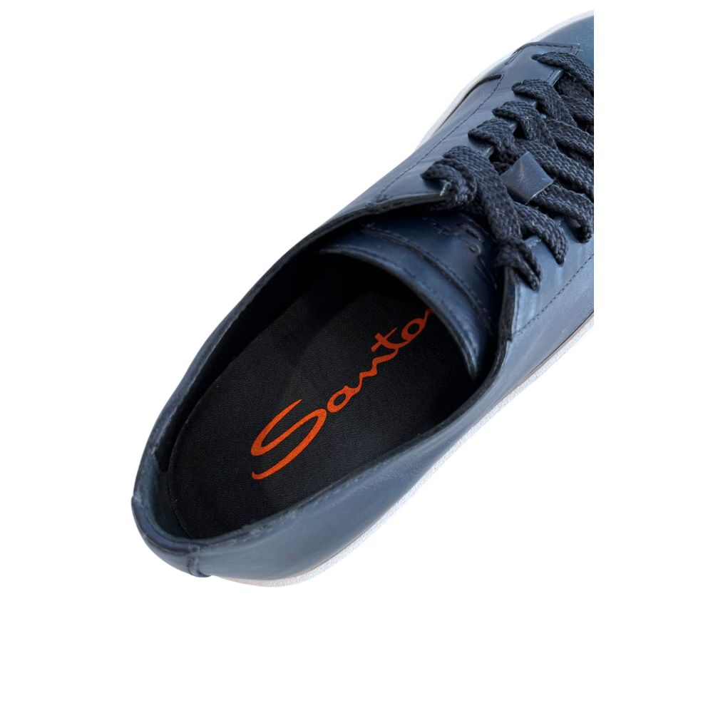 Santoni Sneaker aus blauem Stoff