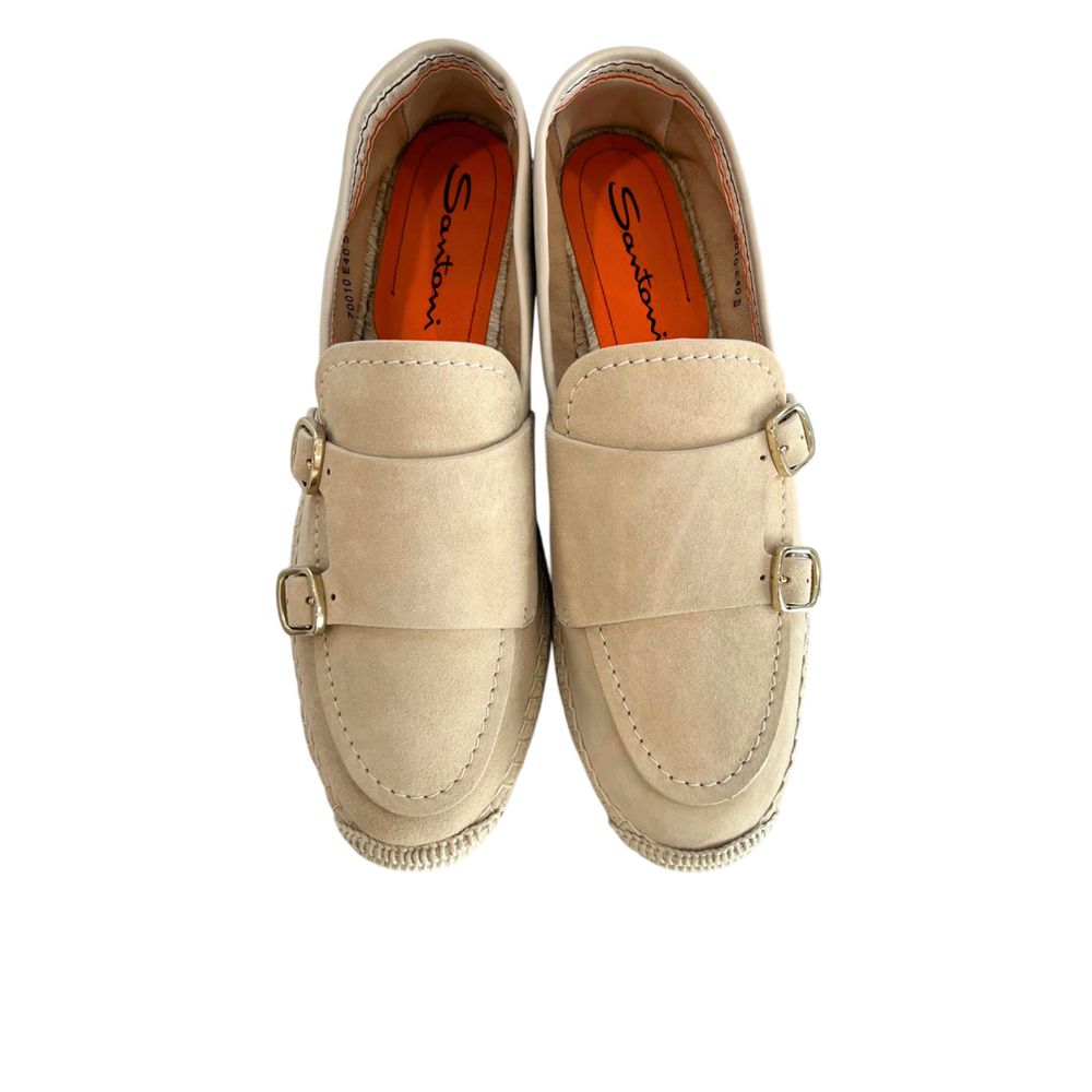 Santoni Damen-Sandalen aus beigem Leder