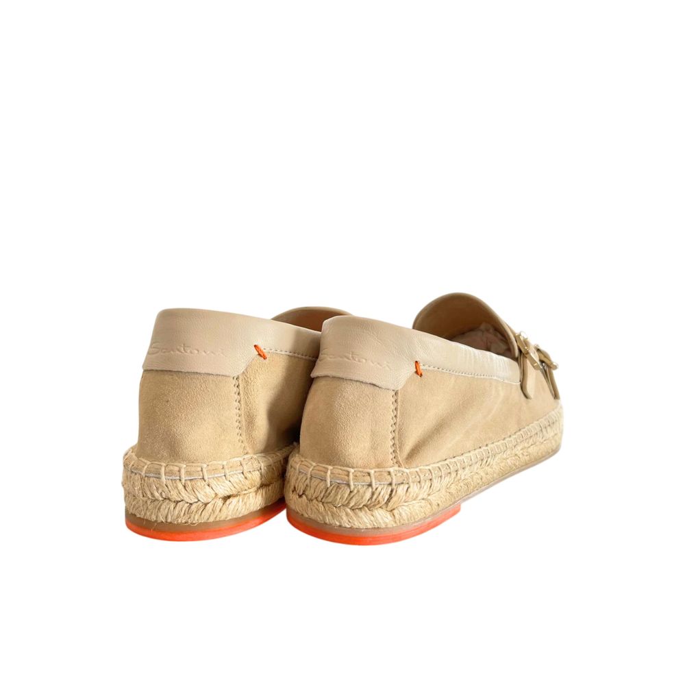 Santoni Damen-Sandalen aus beigem Leder