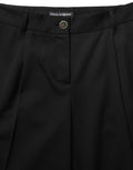 Dolce & Gabbana Schwarze Straight Dress Hose mit hoher Taille