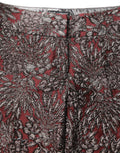 Dolce & Gabbana Gerade Hose mit burgunderrotem und grauem Blumenjacquard