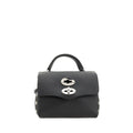 Zanellato Schwarze Bos Taurus Kalbsleder Schultertasche