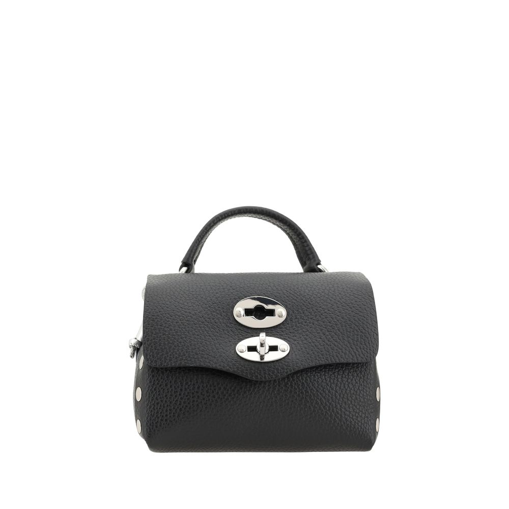 Zanellato Schwarze Bos Taurus Kalbsleder Schultertasche