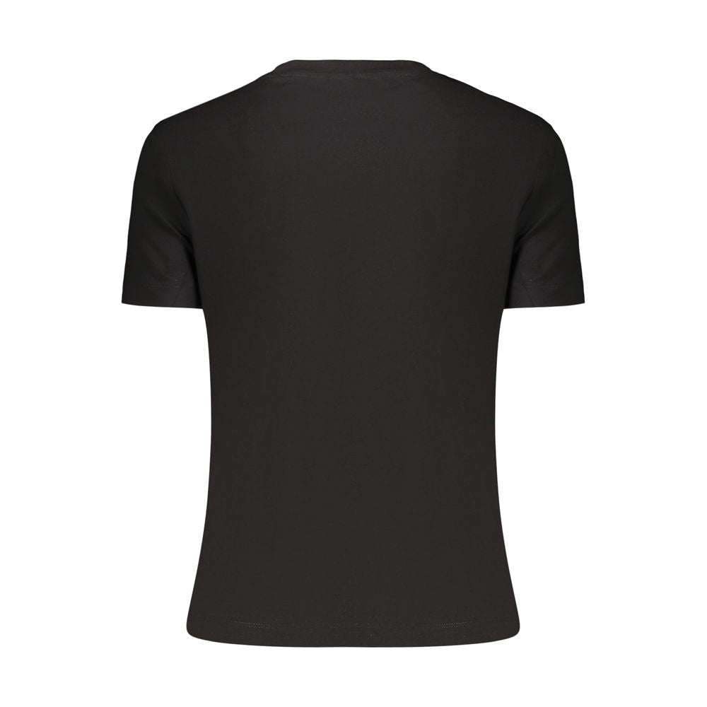 Guess Jeans Schwarzes Baumwoll-T-Shirt für Damen