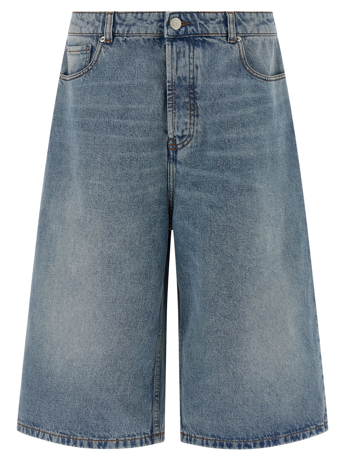Ami Paris Blaue Baumwoll-Bermudashorts
