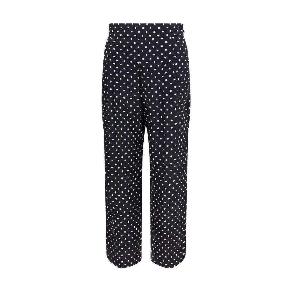 Valentino Schwarze Seiden-Cropped-Hose