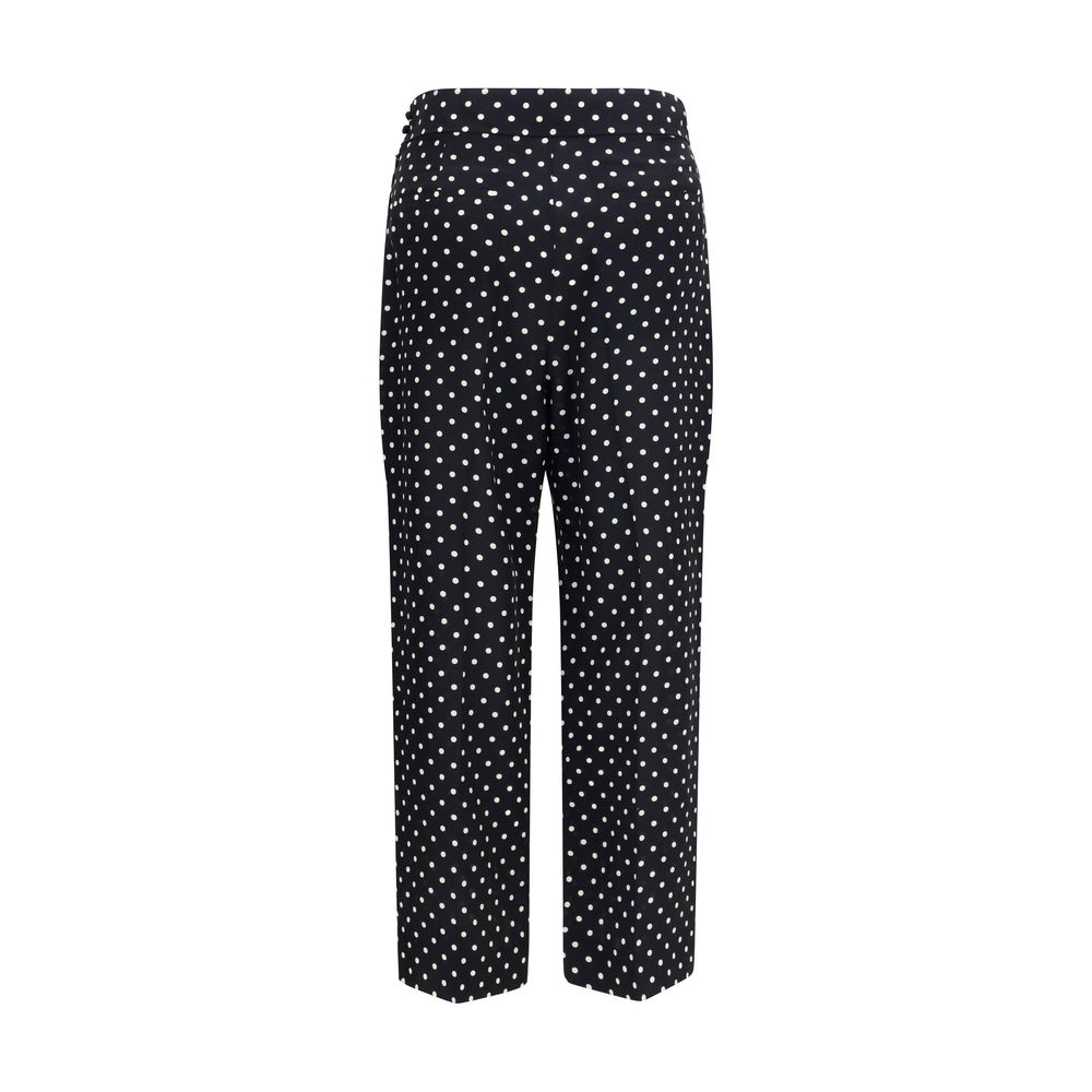Valentino Schwarze Seiden-Cropped-Hose
