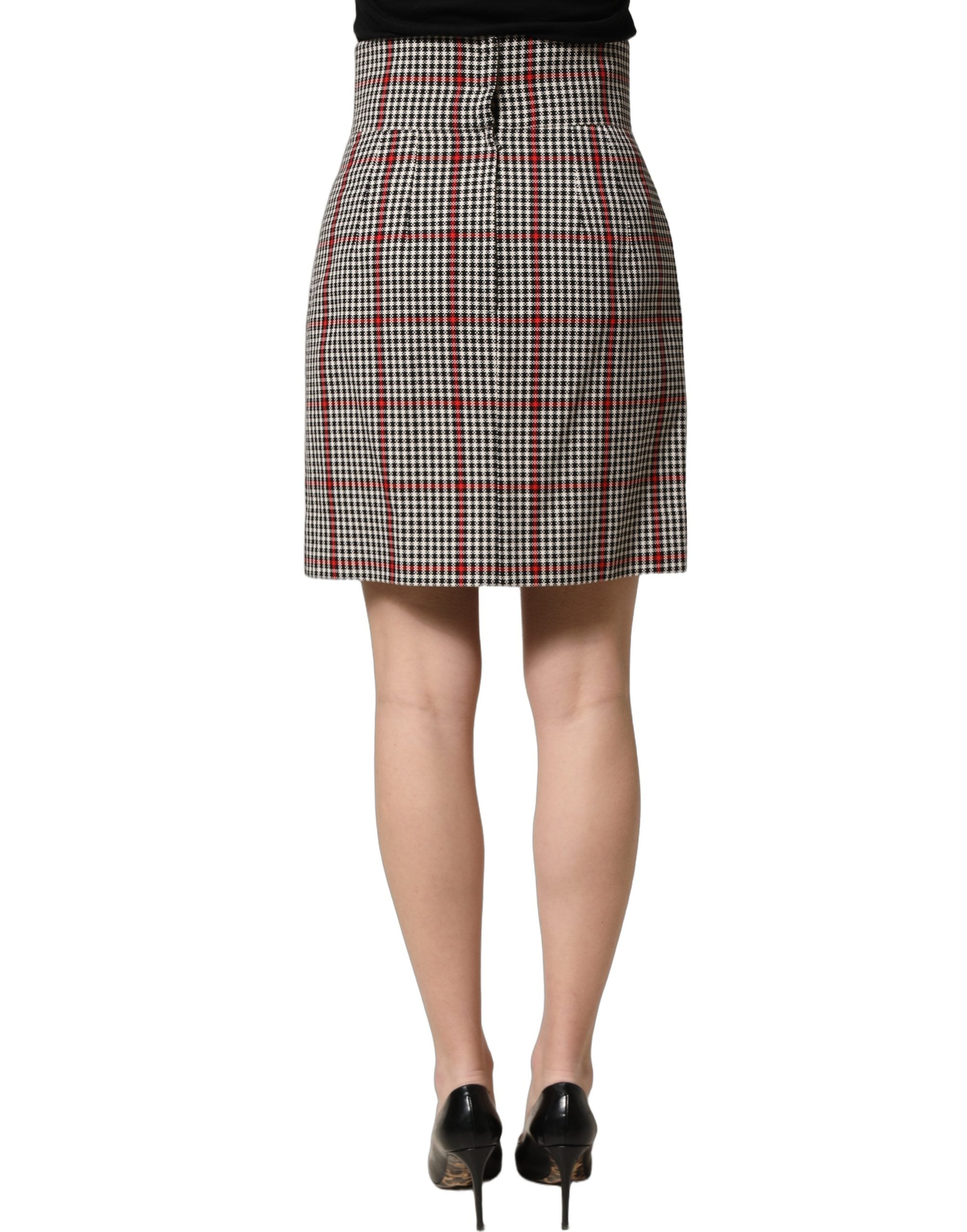 Dolce & Gabbana Grauer Karree-Minirock mit hoher Taille im A-Linien-Schnitt