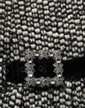 Dolce & Gabbana Minirock aus Tweed in Schwarz-Weiß mit hoher Taille und Falten