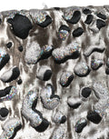 Dolce & Gabbana Silberner Jacquard-Minirock mit Leopardenmuster und mittlerer Taille