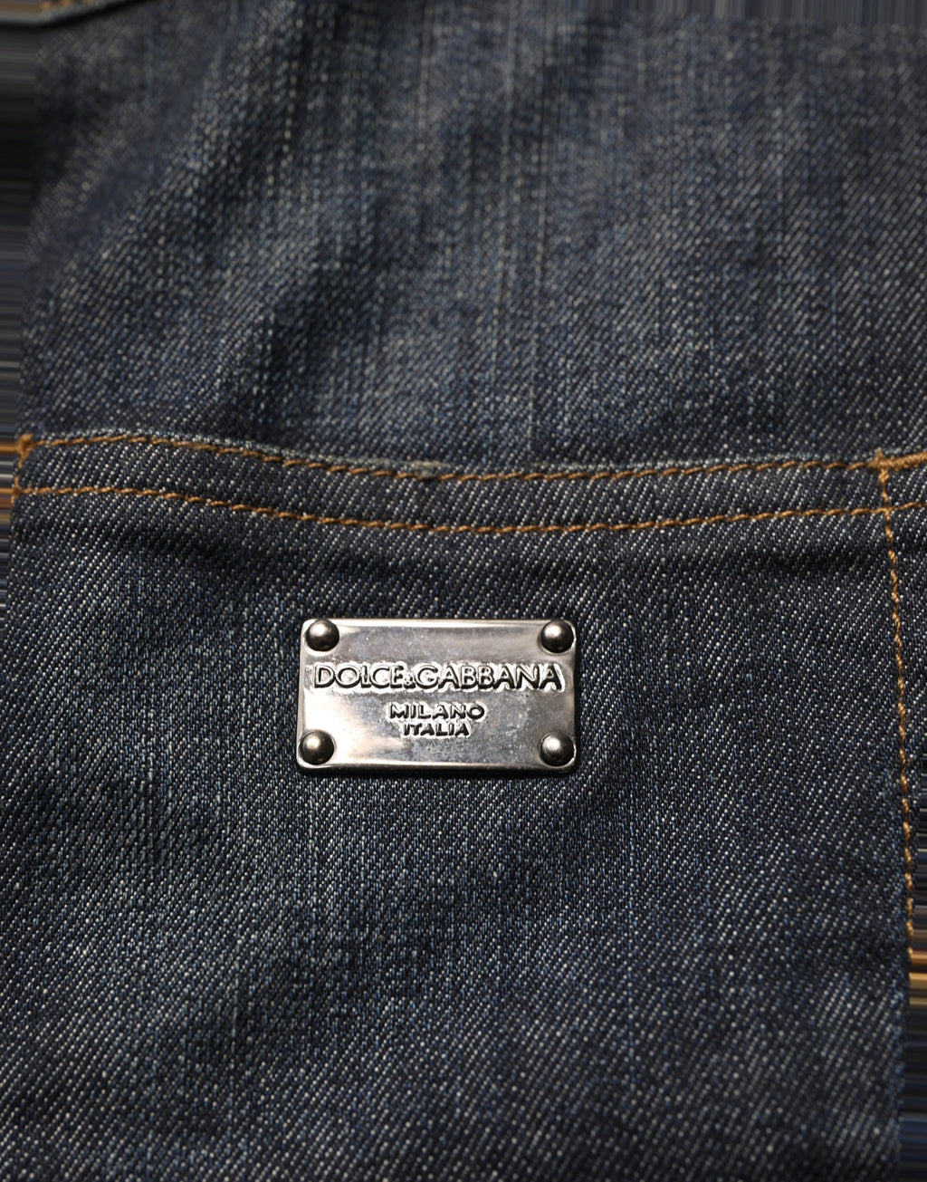 Dolce & Gabbana Schwarzer Denim-Minirock aus Baumwolle mit Spandex und tiefem Bund