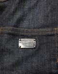 Dolce & Gabbana Schwarzer Denim-Minirock aus Baumwolle mit Spandex und tiefem Bund