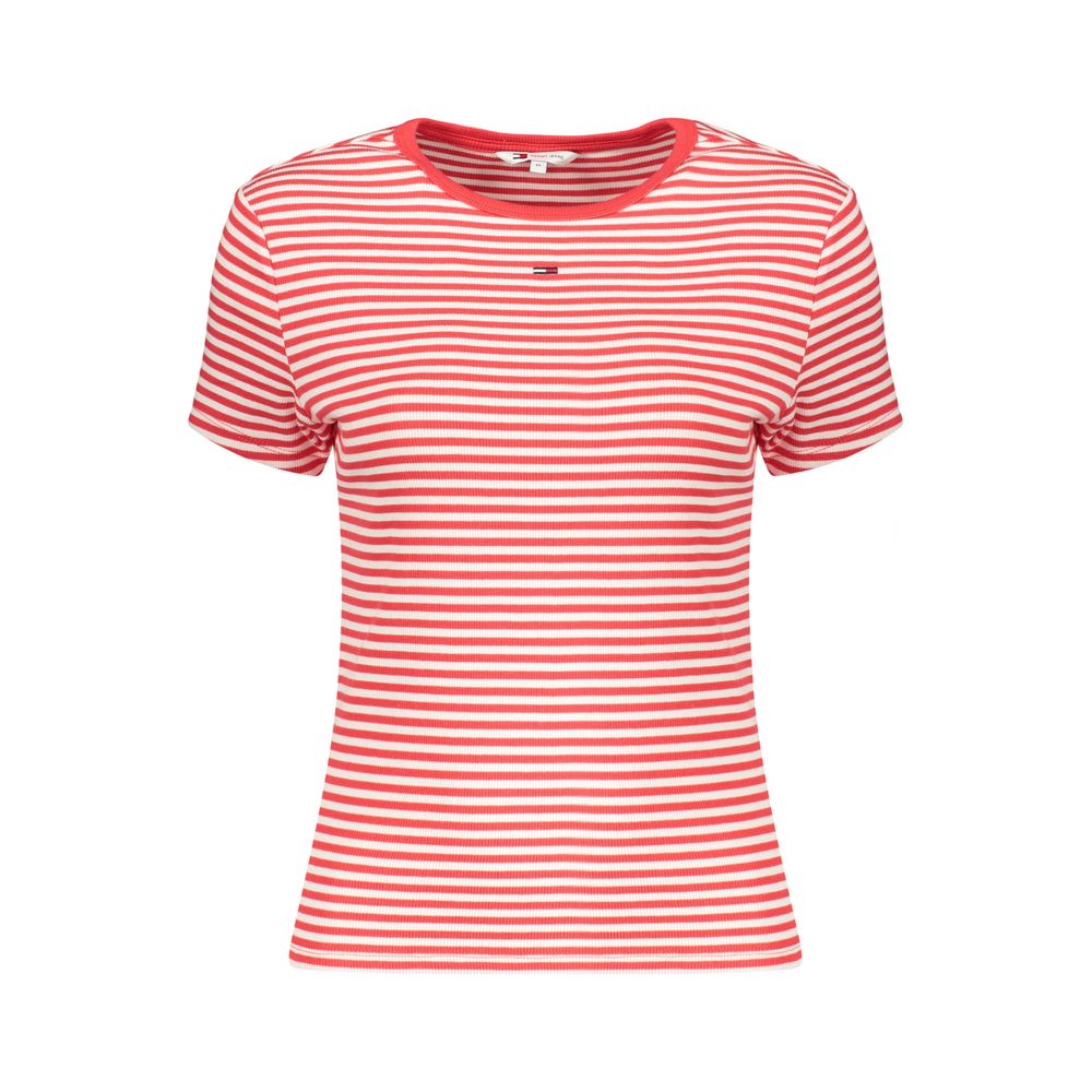 Tommy Hilfiger Rotes Baumwoll-T-Shirt für Damen