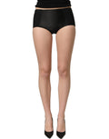 Dolce & Gabbana Schwarze Low-Waist-Culotte-Hotpants aus Satin