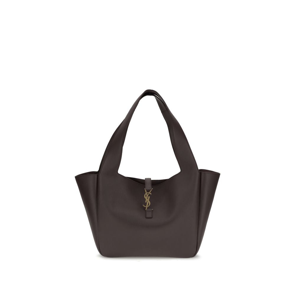 Saint Laurent Braune Kalbsleder Bos Taurus Schultertasche