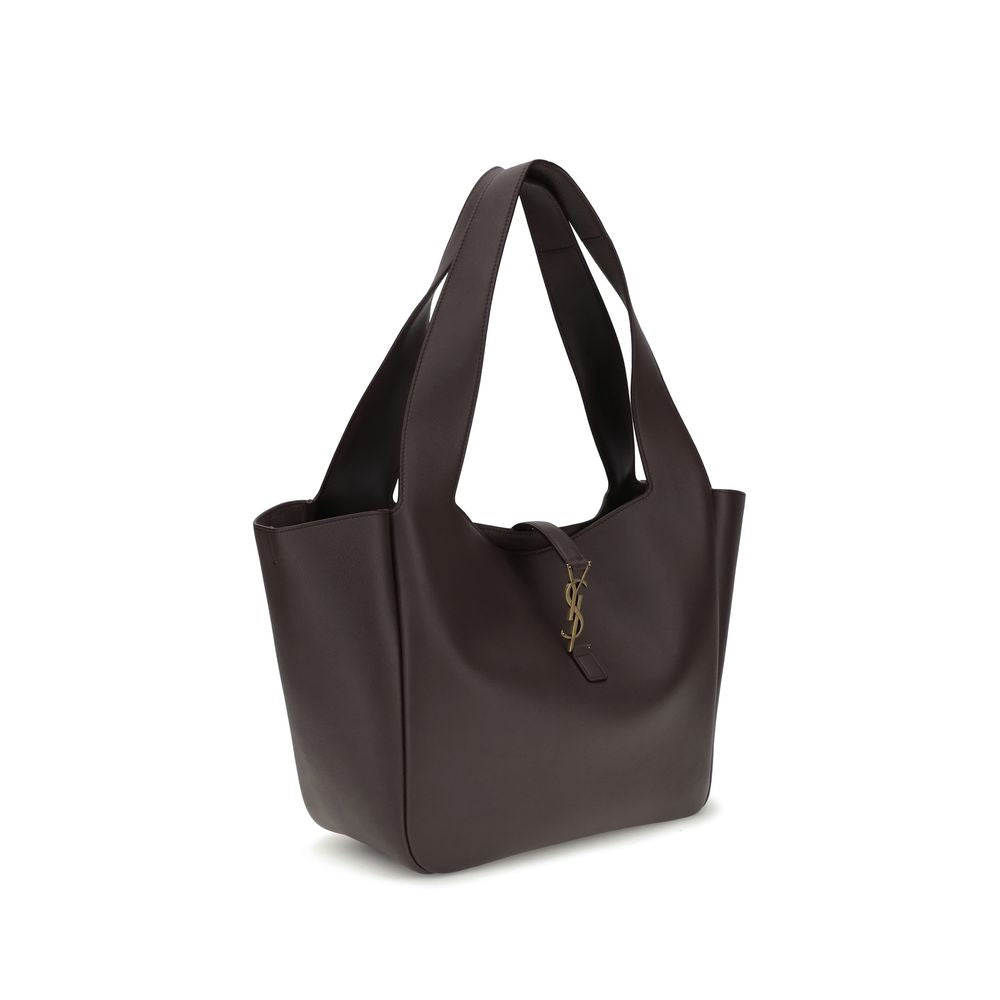 Saint Laurent Braune Kalbsleder Bos Taurus Schultertasche