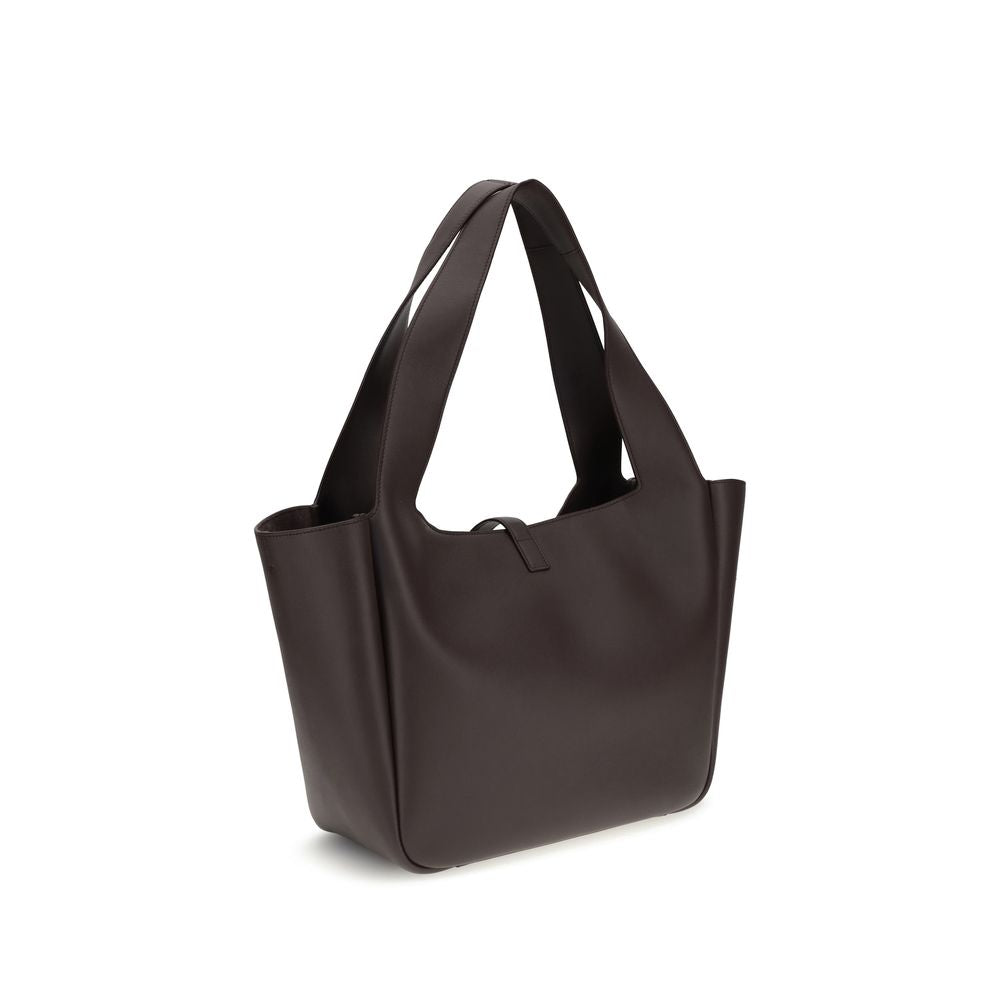 Saint Laurent Braune Kalbsleder Bos Taurus Schultertasche