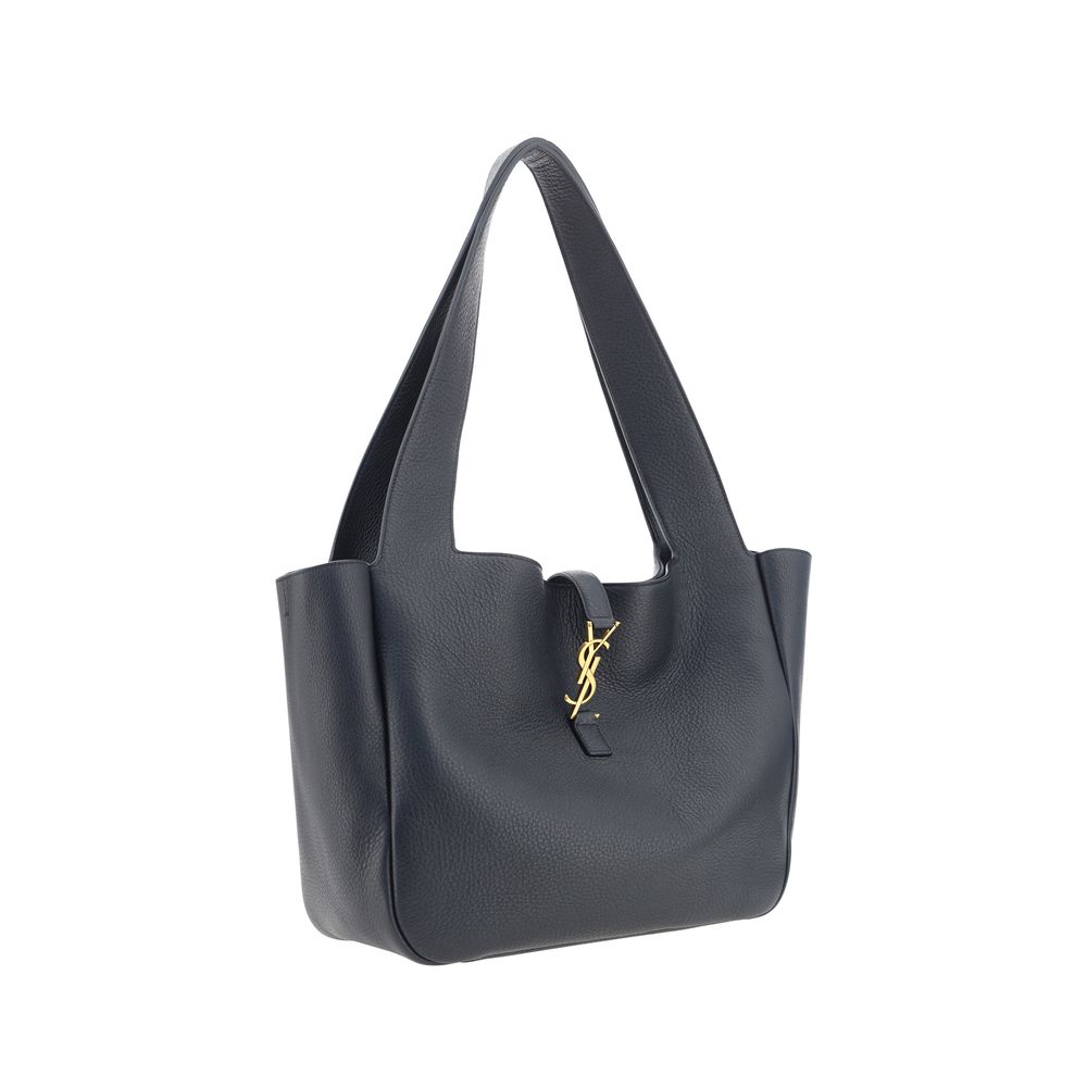 Saint Laurent Schwarze Bos Taurus Kalbsleder Schultertasche